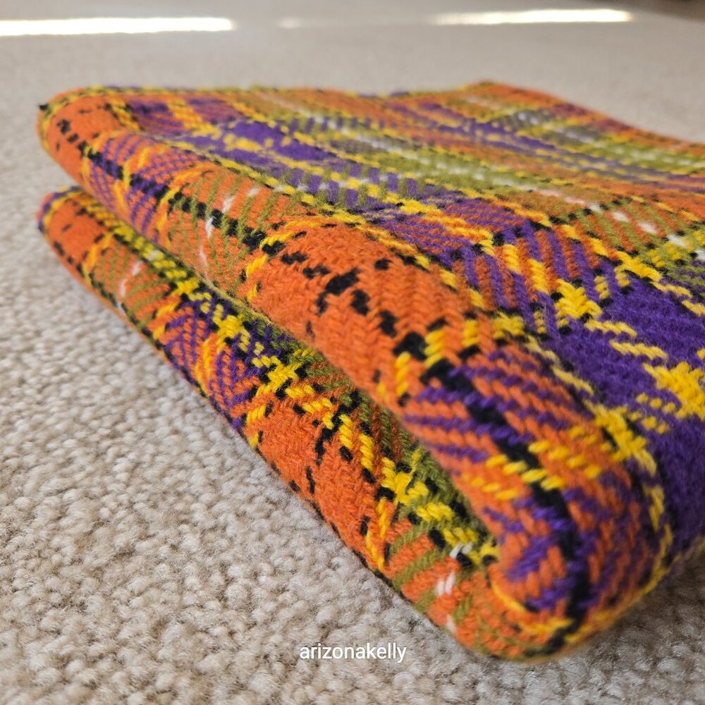 NWOT Altea Wool Scarf Retro Plaid Fringed Italy - Picture 14 of 16